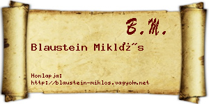 Blaustein Miklós névjegykártya